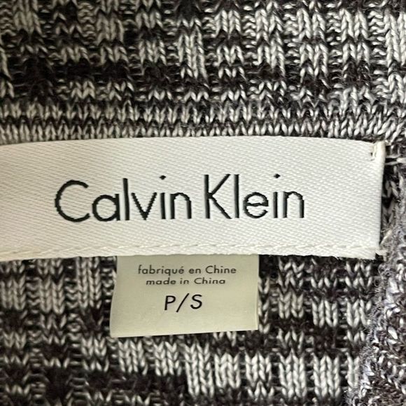 Calvin Klein Cowl Neck Marled Knit Sweater Dress Size Small Gray Black White - Picture 8 of 12